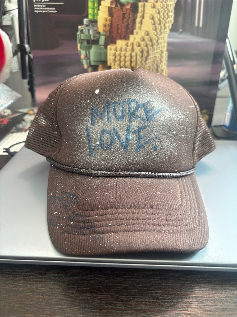 Brown 'More Love' Mesh Trucker Hat